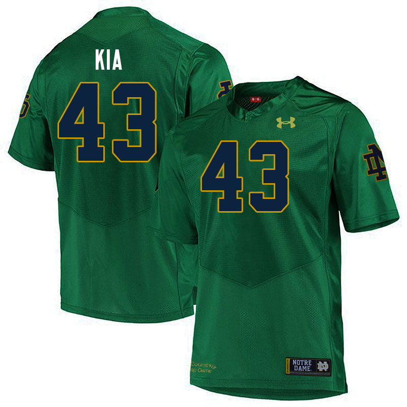 Men #43 Kahanu Kia Notre Dame Fighting Irish College Football Jerseys Stitched-Green